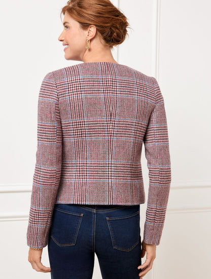 SHETLAND CROP JACKET - AUTUMN PLAID