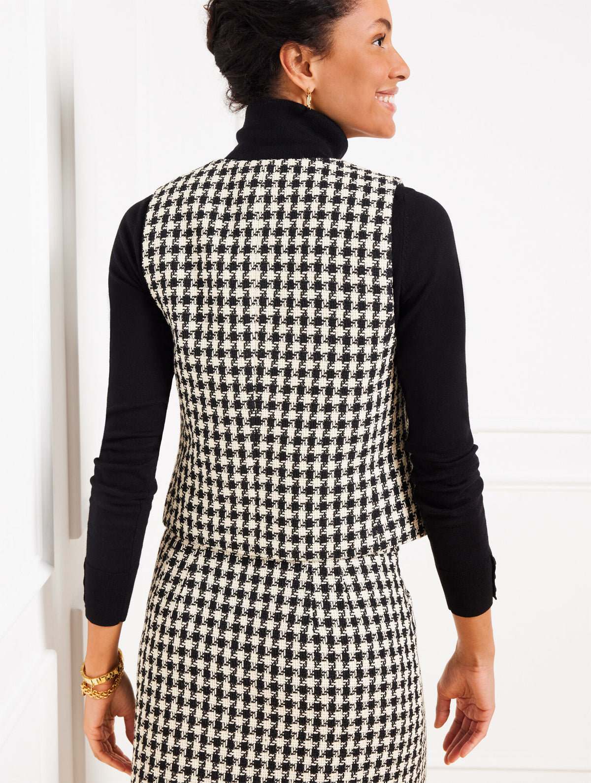 HOUNDSTOOTH TWEED VEST