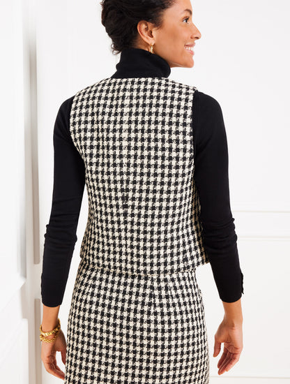 HOUNDSTOOTH TWEED VEST