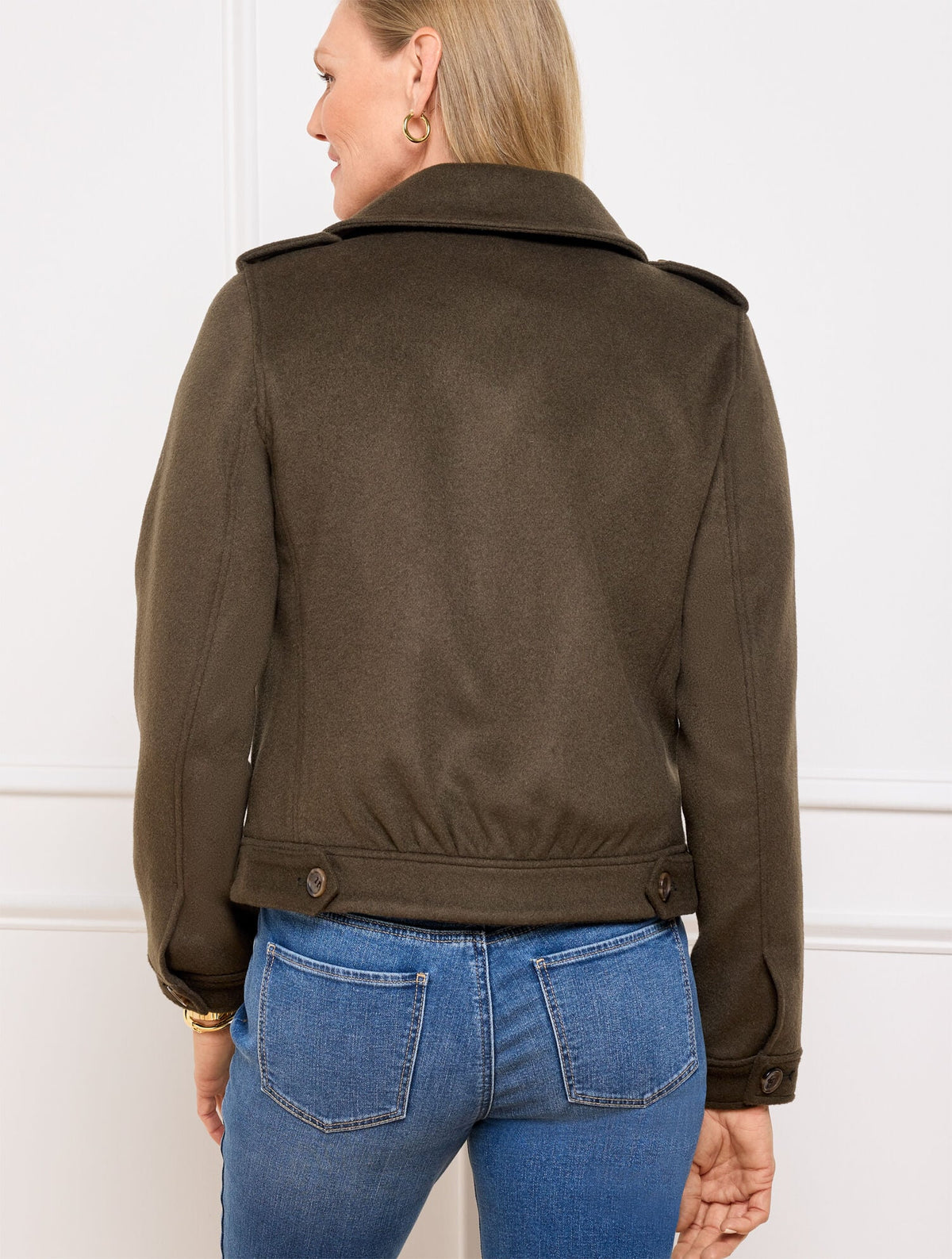 BRUSHED WOOL BLEND BOMBER JACKET