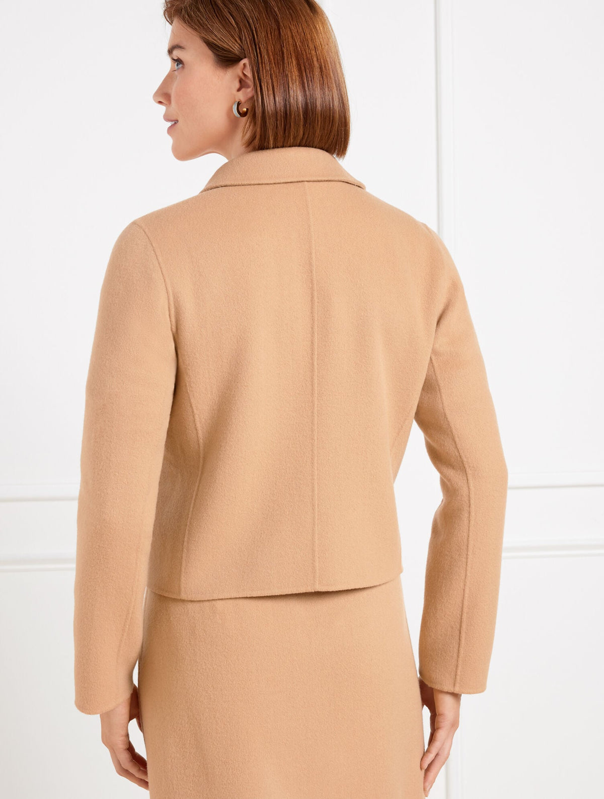 DOUBLE FACE WOOL BLEND CROP JACKET