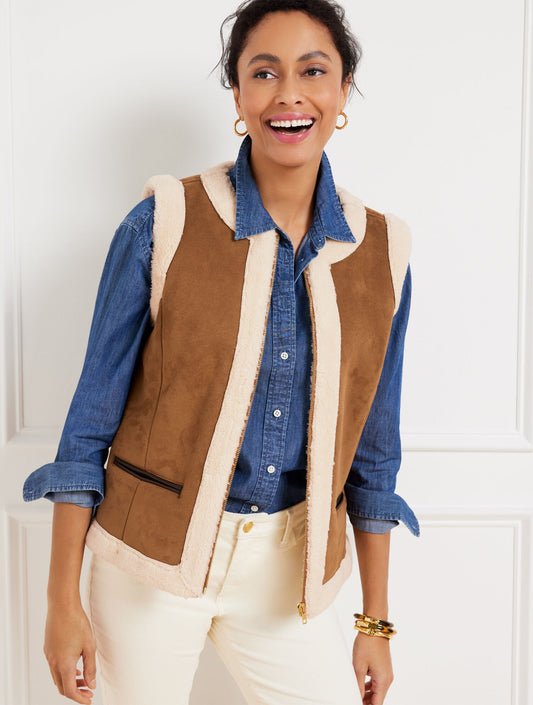 FAUX SHEARLING VEST