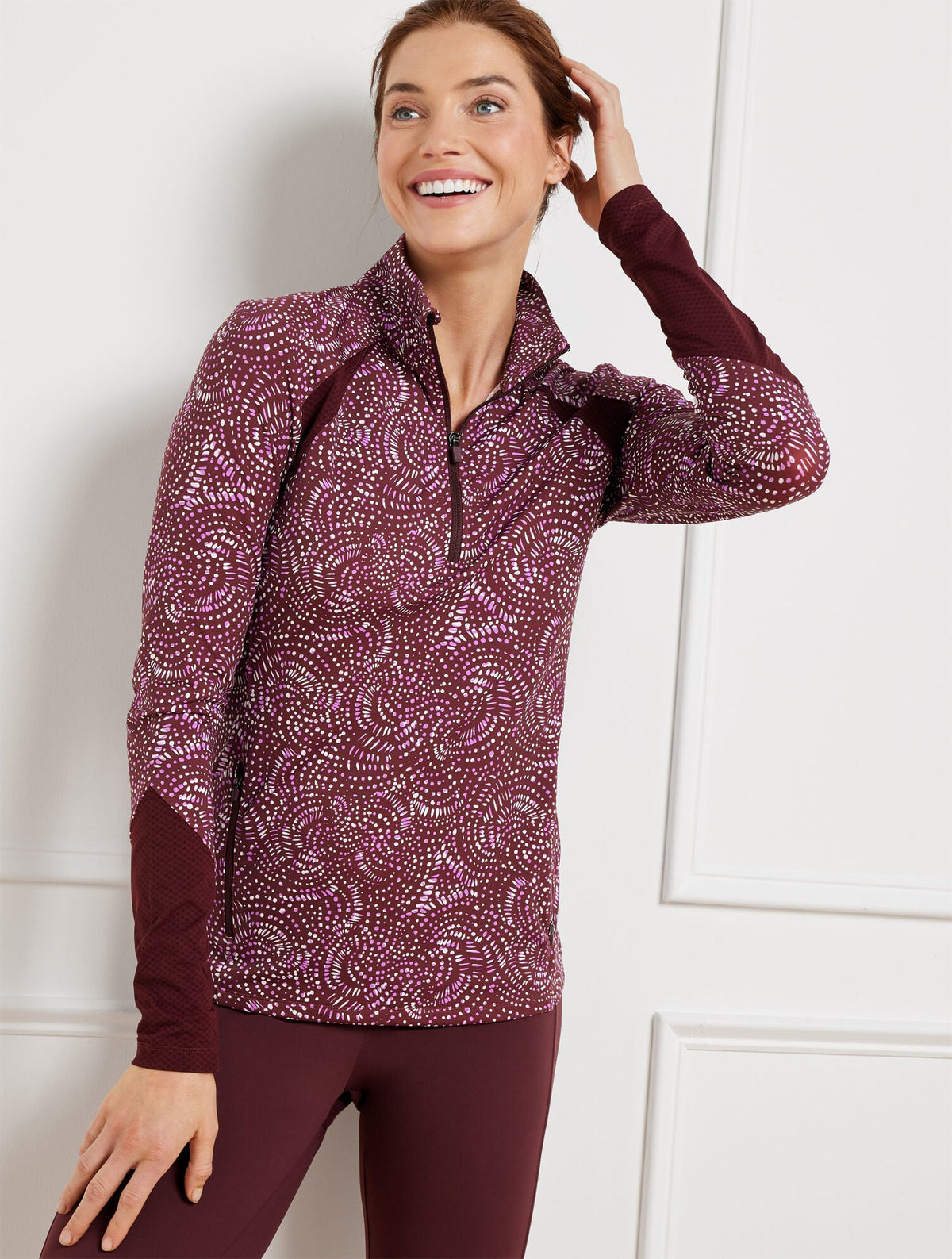 PERFORMANCE INTERLOCK HALF-ZIP PULLOVER - STENCILED FANS
