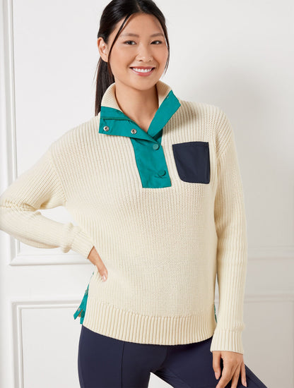 COOLMAX® SNAP HALF-ZIP SWEATER
