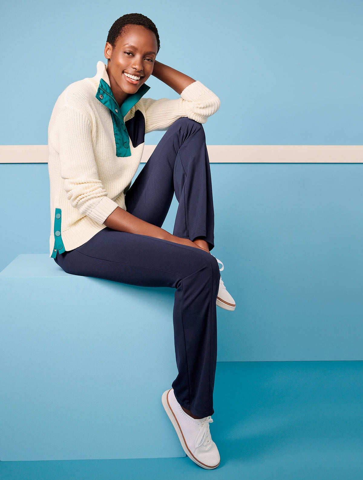 COOLMAX® SNAP HALF-ZIP SWEATER