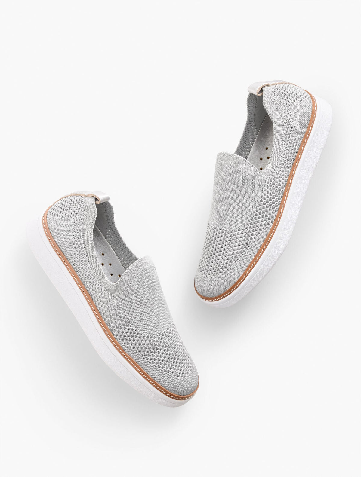 BRITTANY METALLIC SLIP ON KNIT SNEAKERS