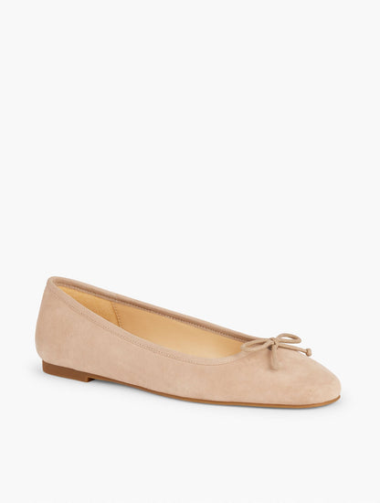 TINSLEY BOW SUEDE BALLET FLATS