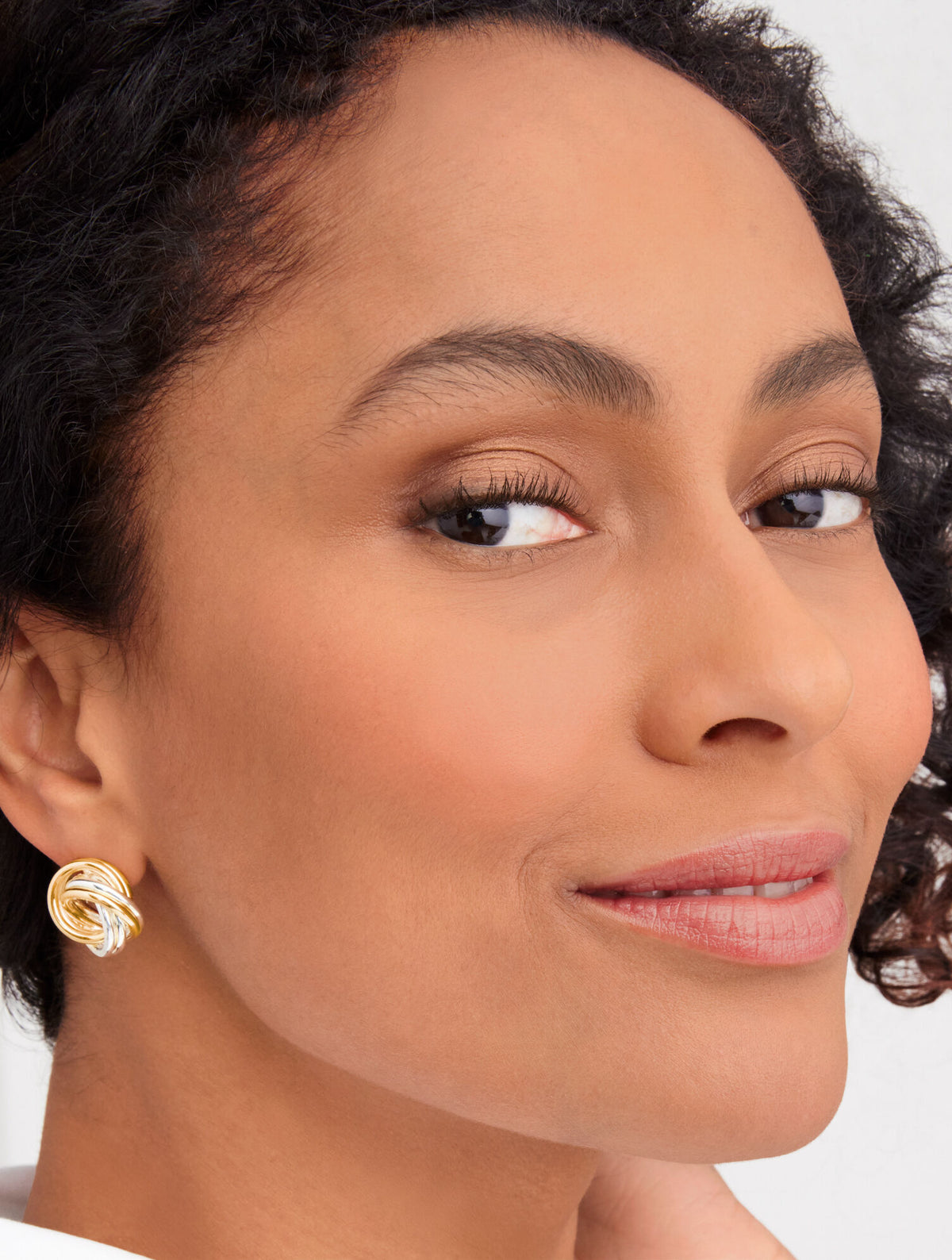 TWO-TONE STUD EARRINGS