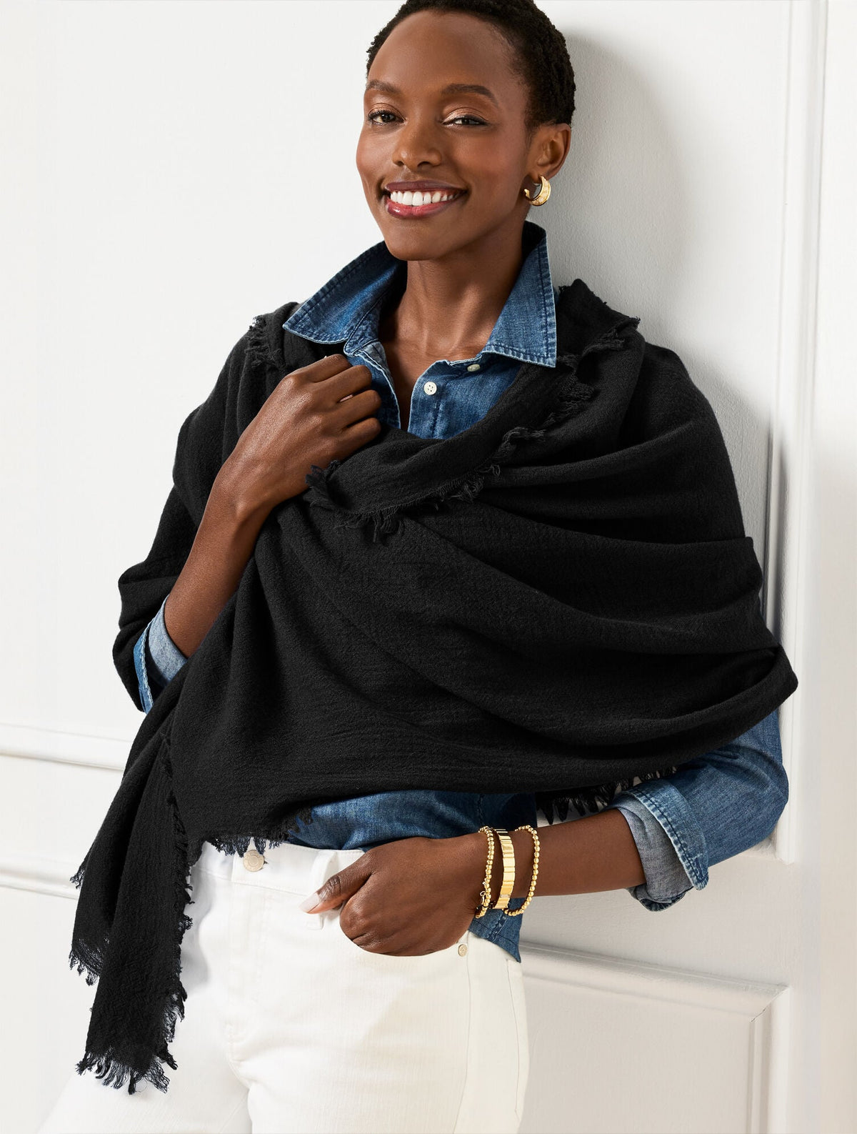 FRINGE WOOL WRAP