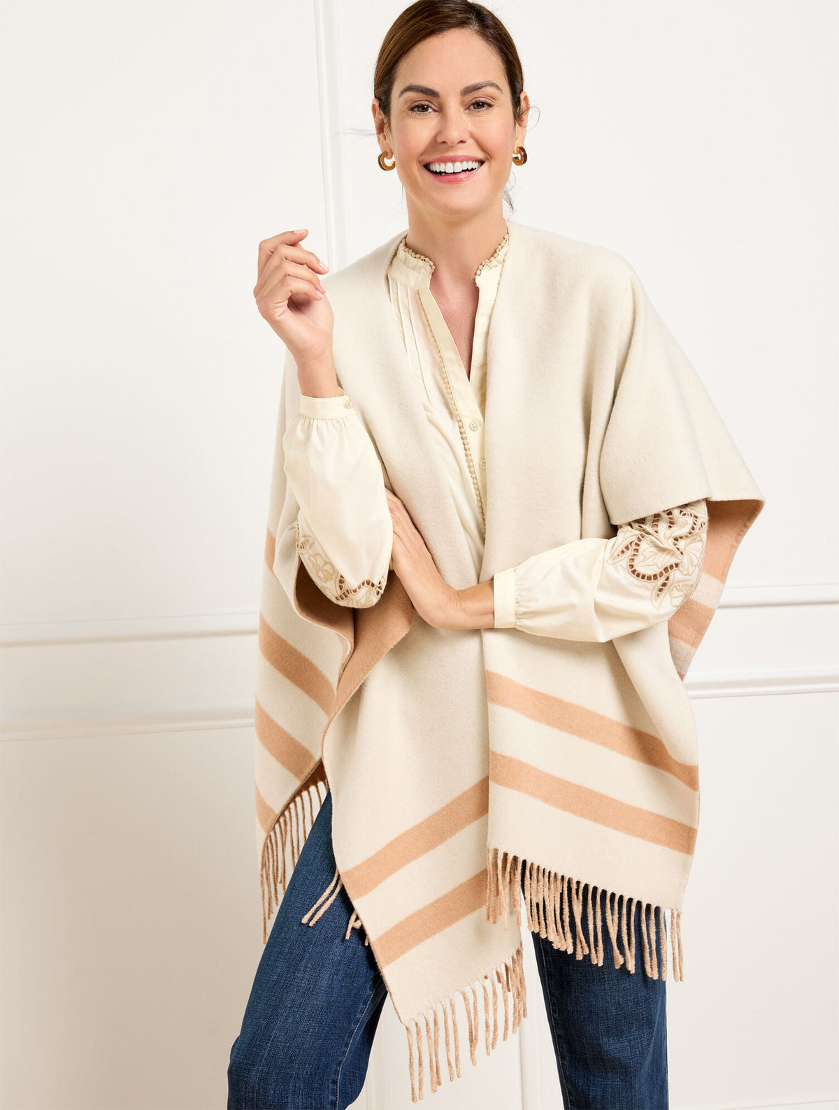 REVERSIBLE DOUBLE FACE RUANA