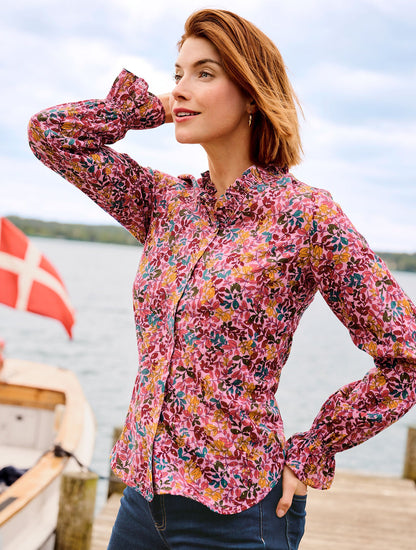 RUFFLE TOP - GATHERED LEAVES