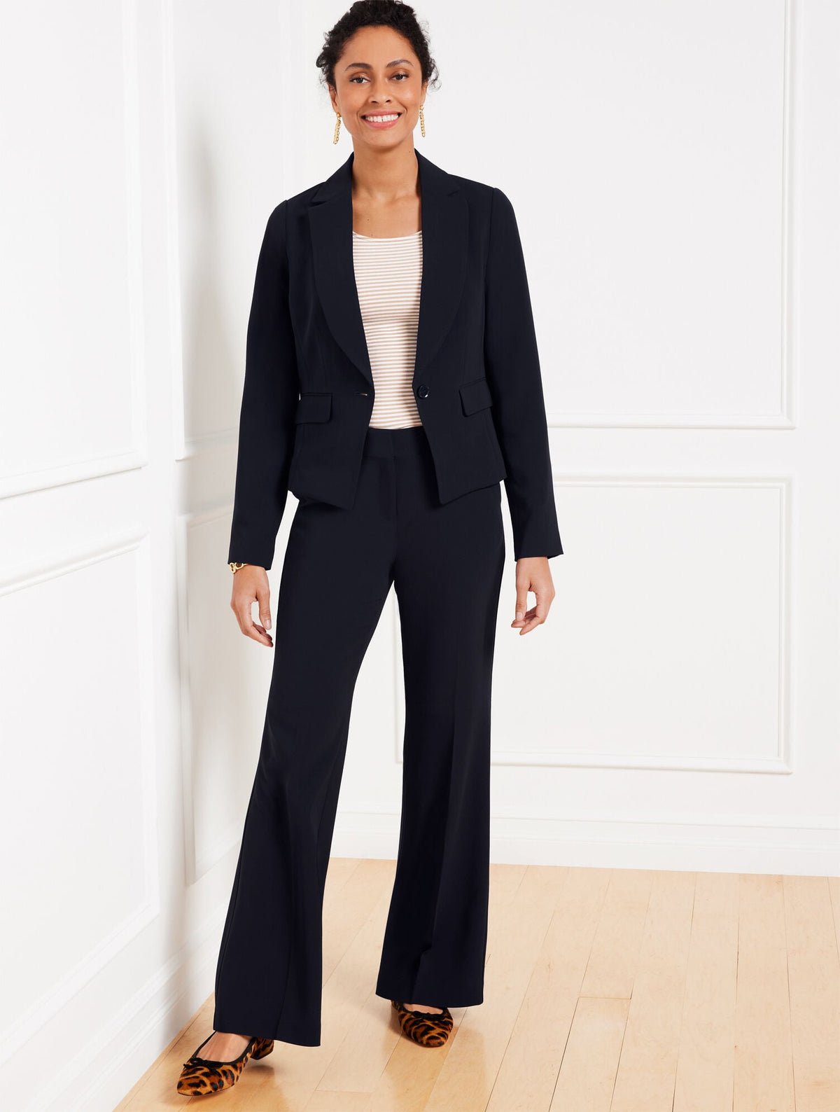 EASY TRAVEL FLARE LEG PANTS