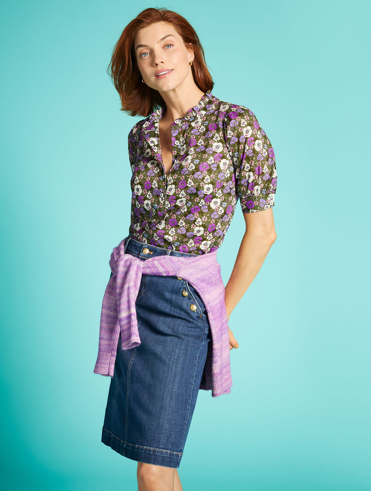 V-NECK CARDIGAN - SPACE DYE