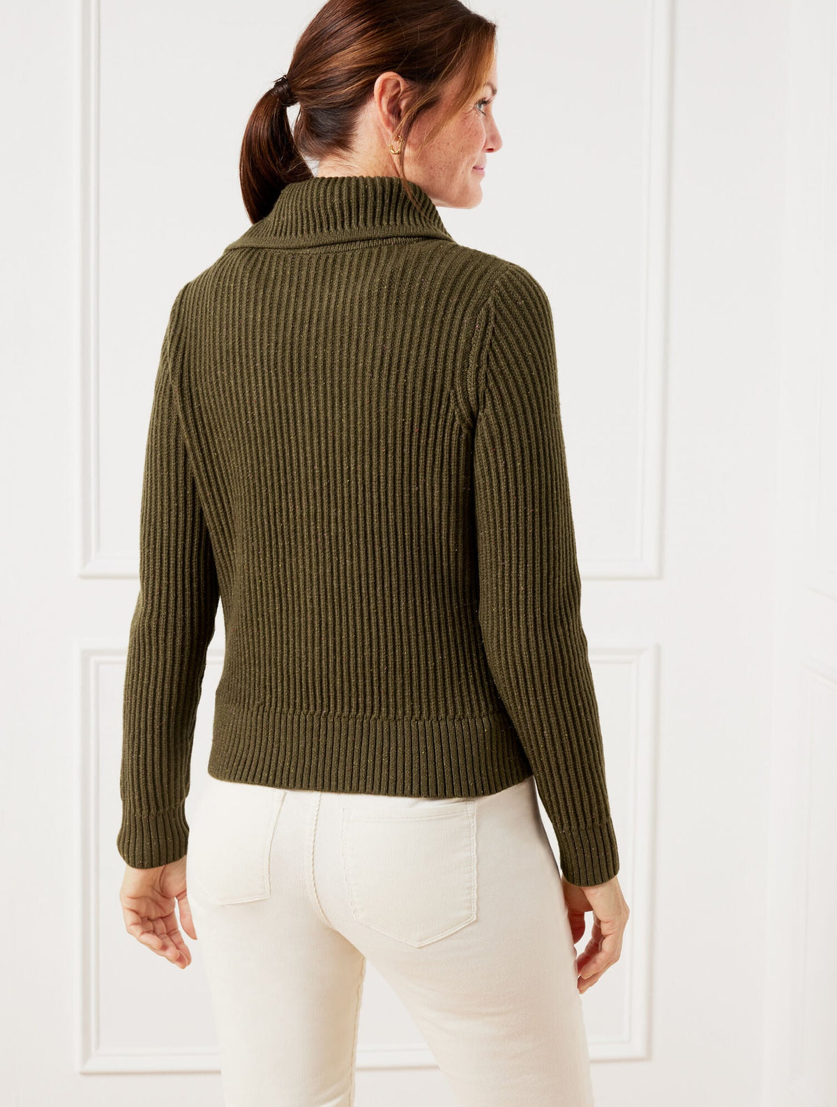 POINTELLE KNIT SWEATER JACKET - TWEED