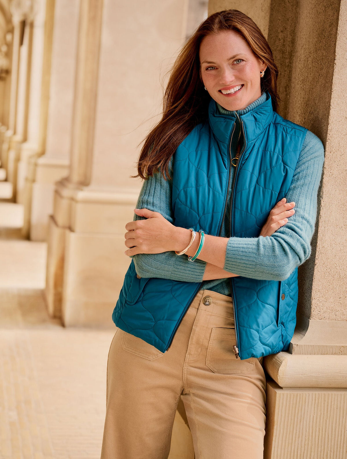 CABLE KNIT HALF-ZIP SWEATER