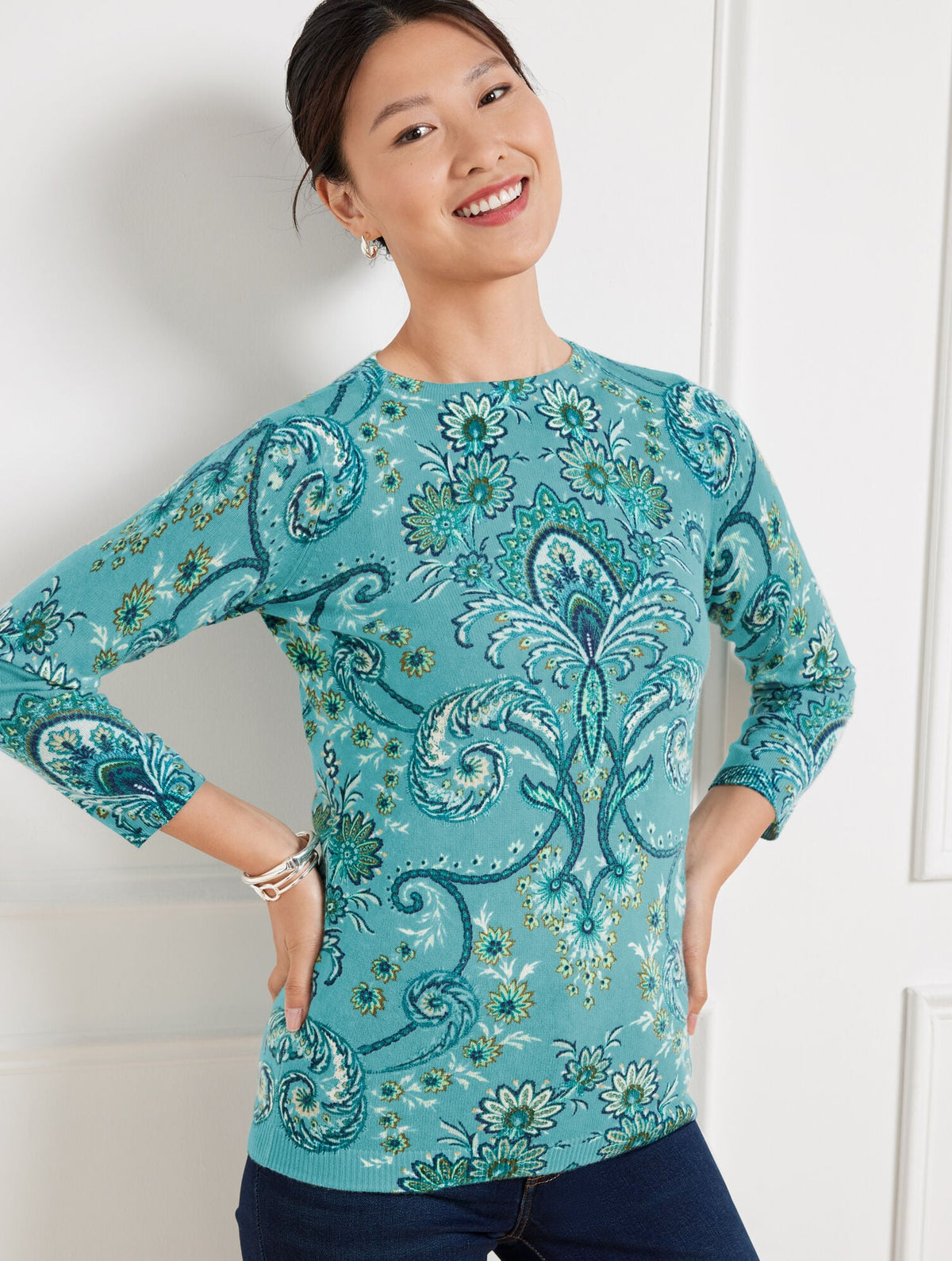 AUDREY CASHMERE SWEATER - IMPERIAL FLORAL
