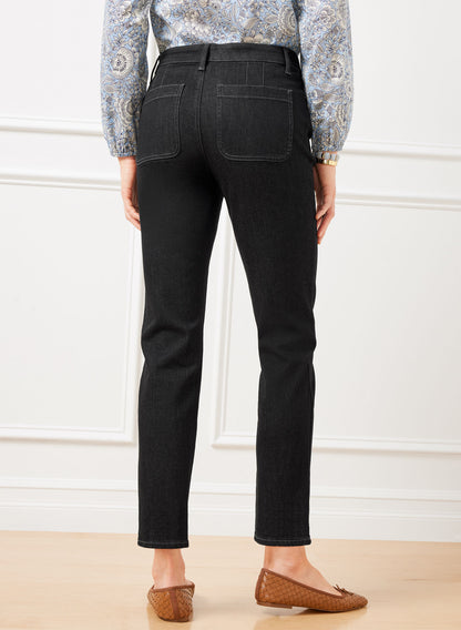 SLIM STRAIGHT ANKLE JEANS - ELLIOT WASH
