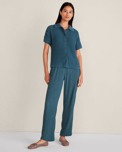 ORGANIC COTTON KNOT STITCH CARDIGAN