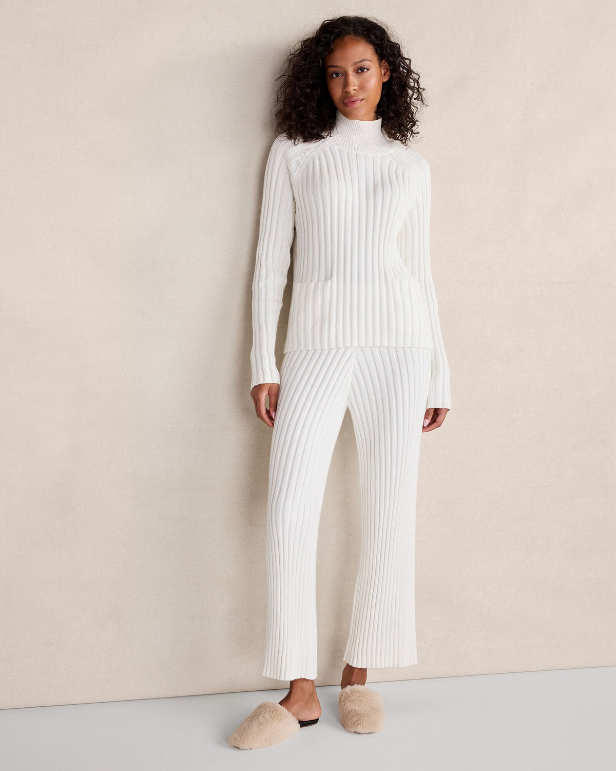 ORGANIC COTTON RIB KNIT PANTS