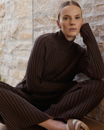 ORGANIC COTTON RIB KNIT PANTS