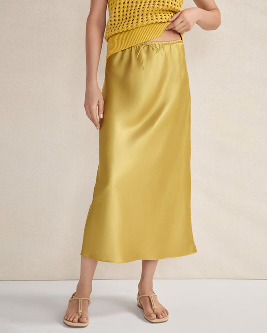 FLOWY DRAWSTRING MIDI SKIRT
