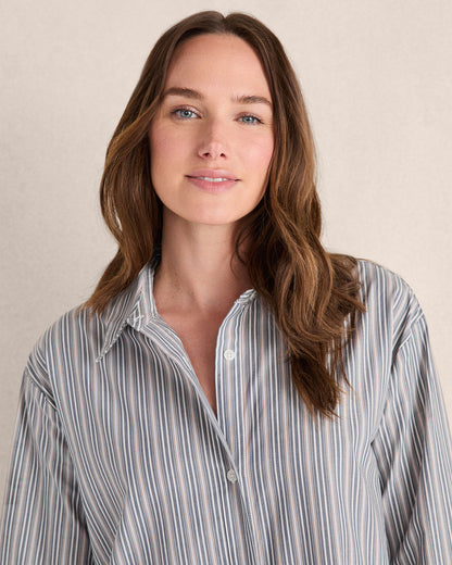 ORGANIC COTTON POPLIN BUTTONDOWN MIDI DRESS