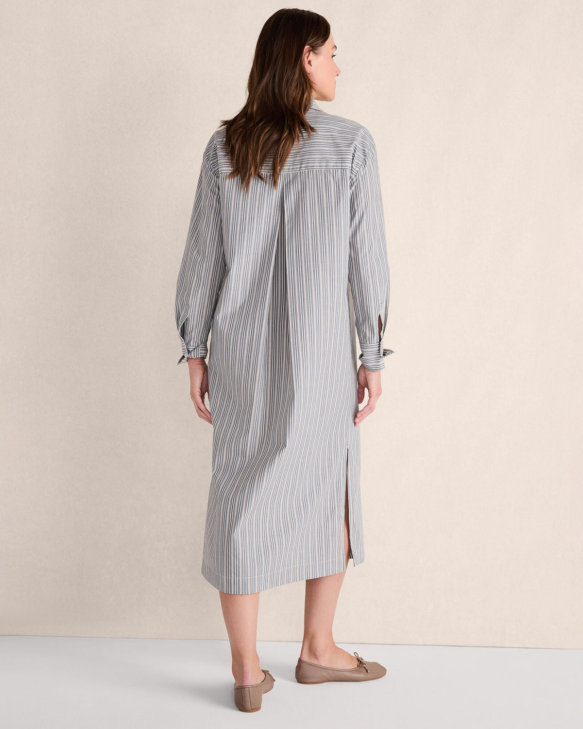 ORGANIC COTTON POPLIN BUTTONDOWN MIDI DRESS