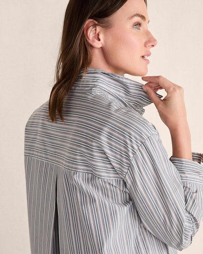 ORGANIC COTTON POPLIN BUTTONDOWN MIDI DRESS