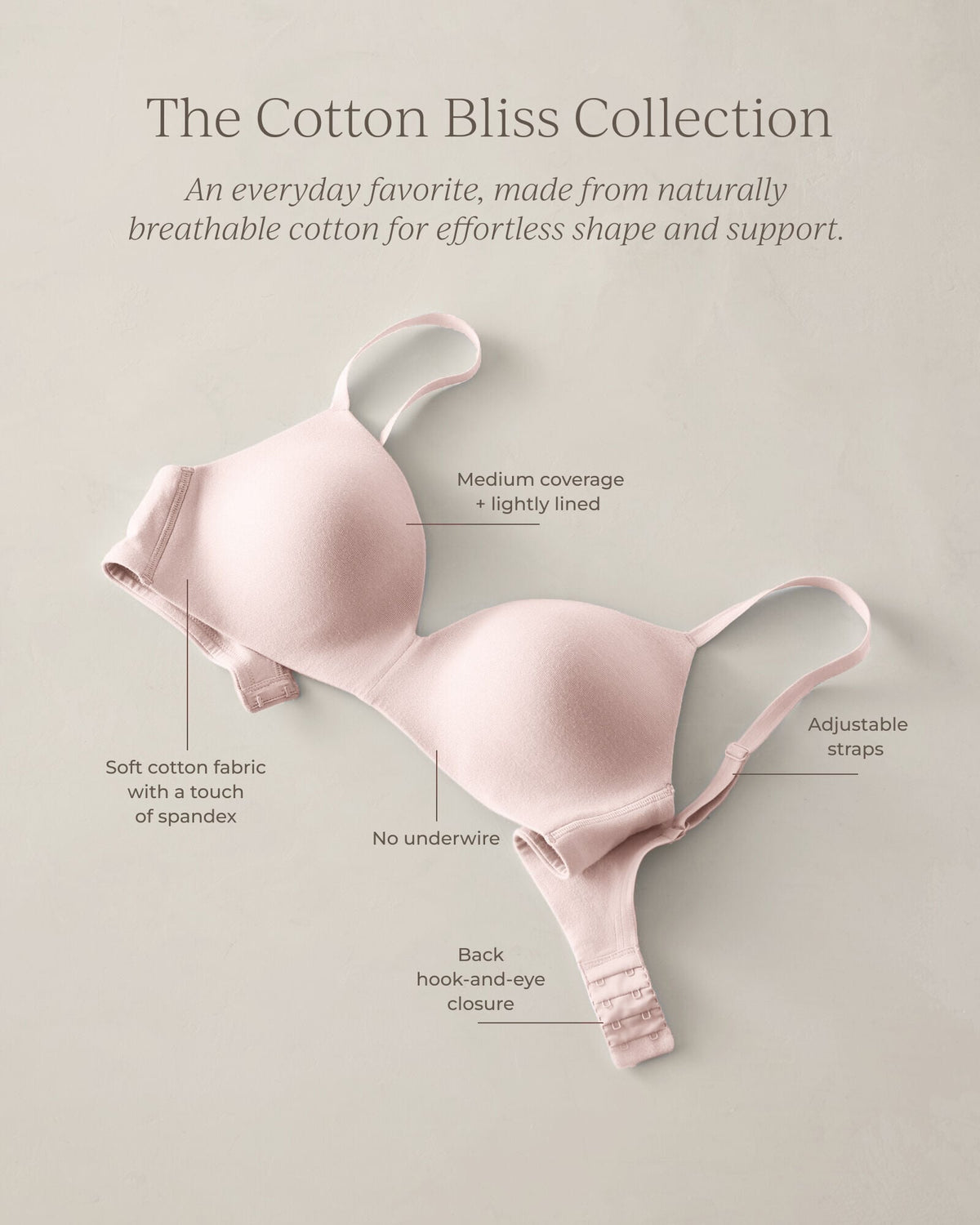 COTTON BLISS LIGHTLY-LINED NO-WIRE T-SHIRT BRA
