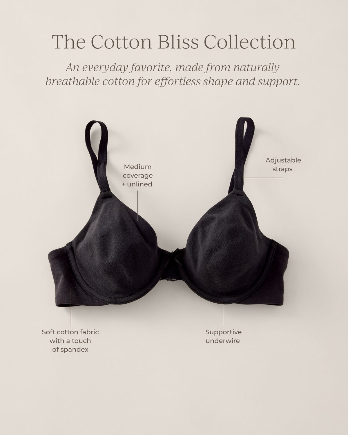COTTON BLISS UNLINED T-SHIRT BRA
