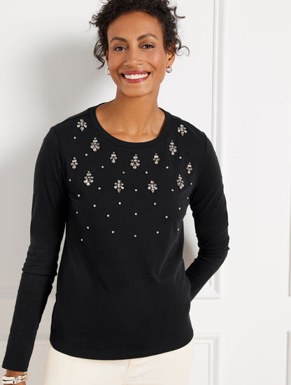 EMBELLISHED CREWNECK TEE