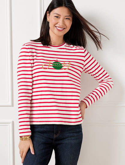 CREWNECK TEE - JOY STRIPE