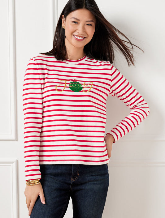 CREWNECK TEE - JOY STRIPE