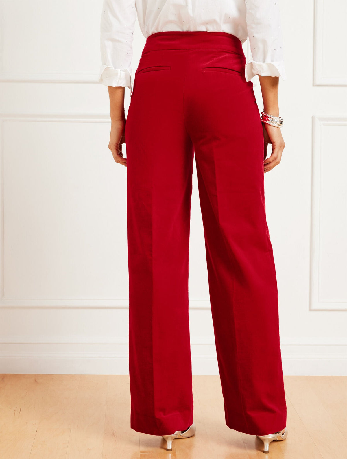 VELVETEEN WIDE LEG PANTS
