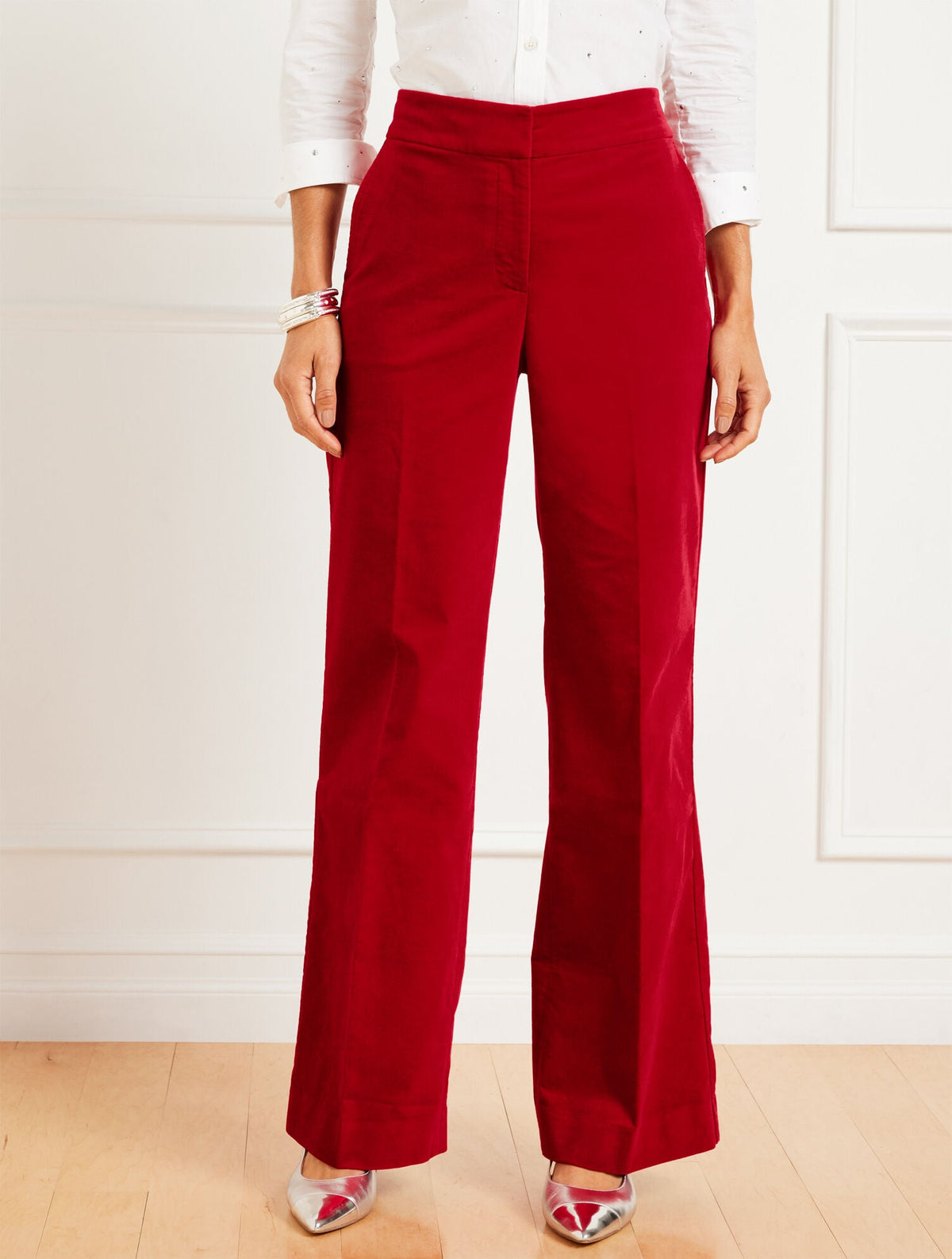 VELVETEEN WIDE LEG PANTS