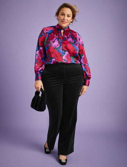 VELVETEEN WIDE LEG PANTS
