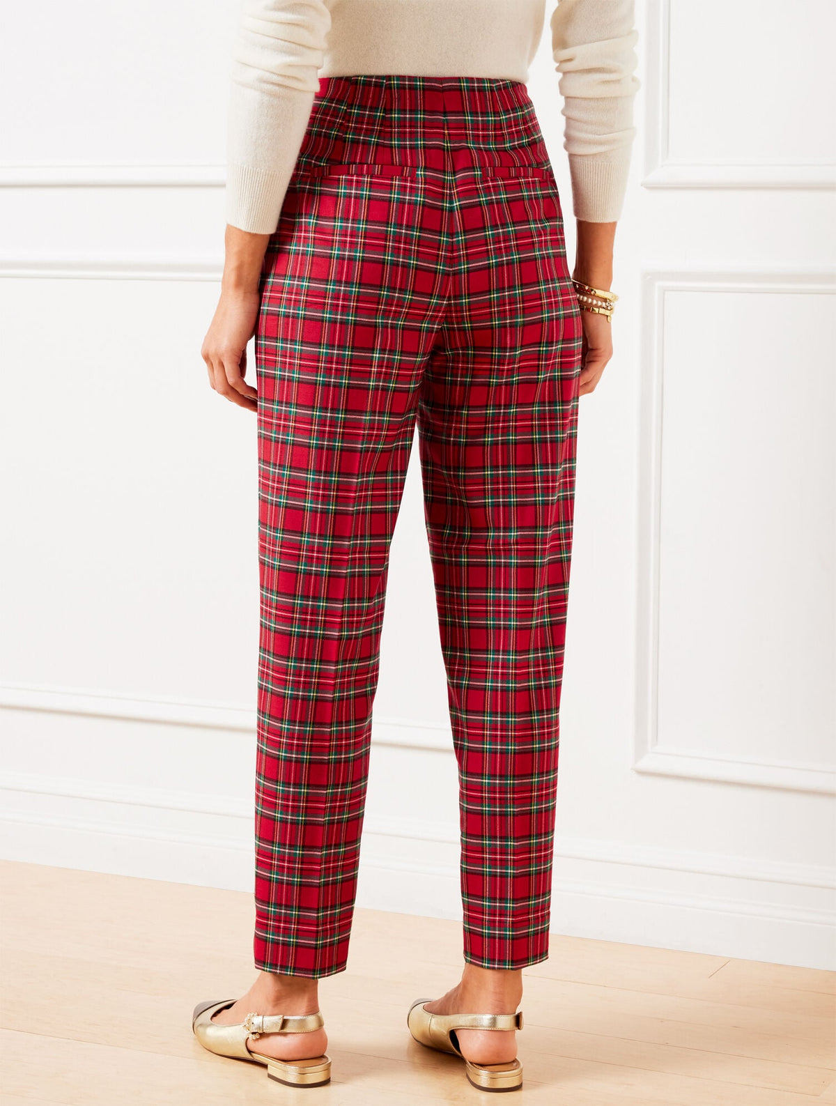 TAPERED ANKLE PANTS - APPLE CIDER PLAID