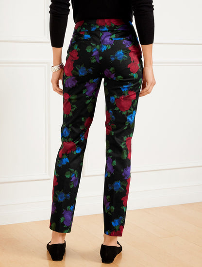 TALBOTS CHATHAM SLIM ANKLE PANTS - BLURRED FLORAL