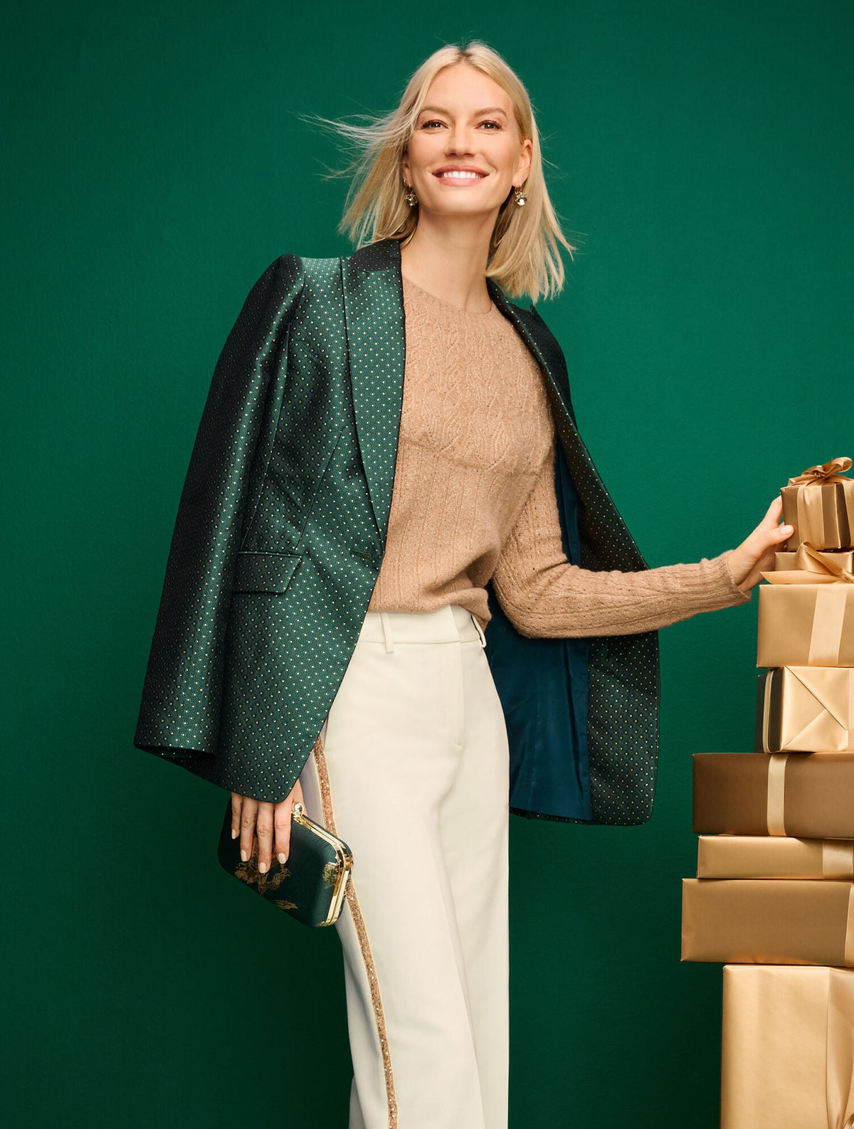 WIDE LEG PANTS - SEQUIN STRIPE