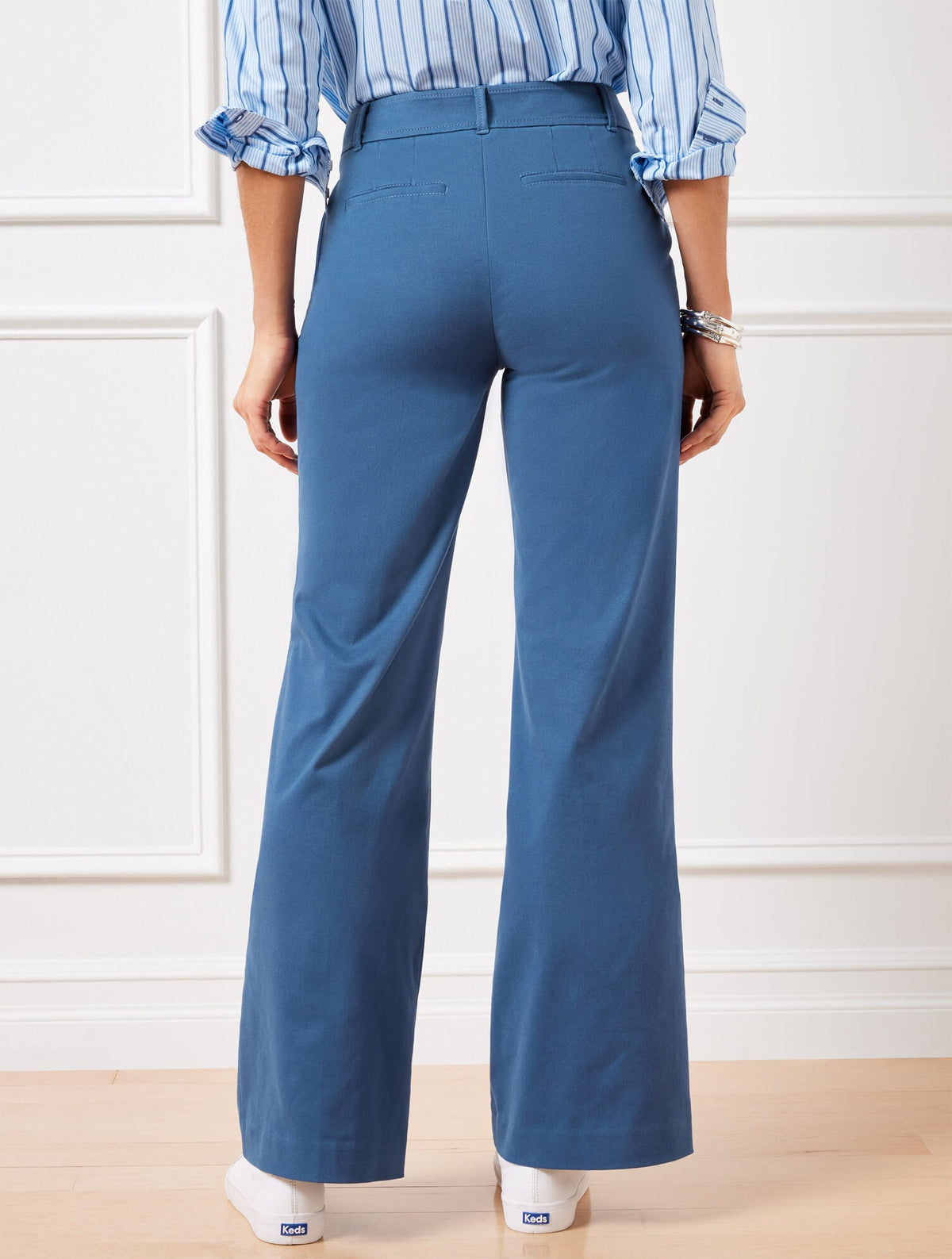 FLARE LEG TWILL PANTS