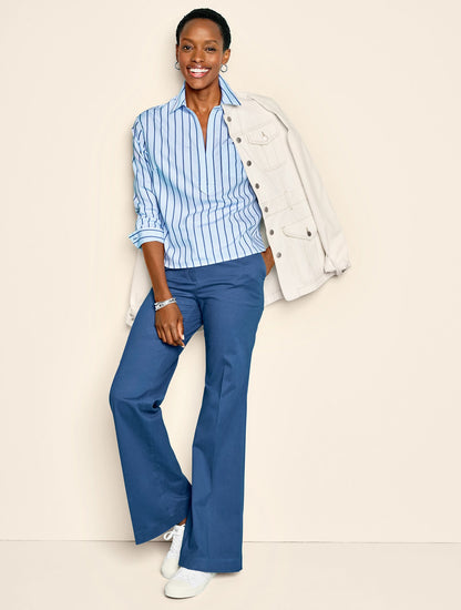 FLARE LEG TWILL PANTS