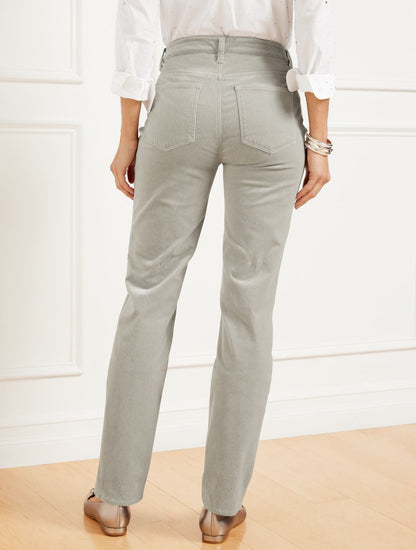 SPARKLE STRETCH CORDUROY STRAIGHT LEG PANTS