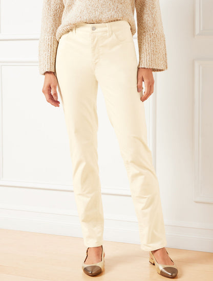 VELVETEEN STRAIGHT LEG PANTS
