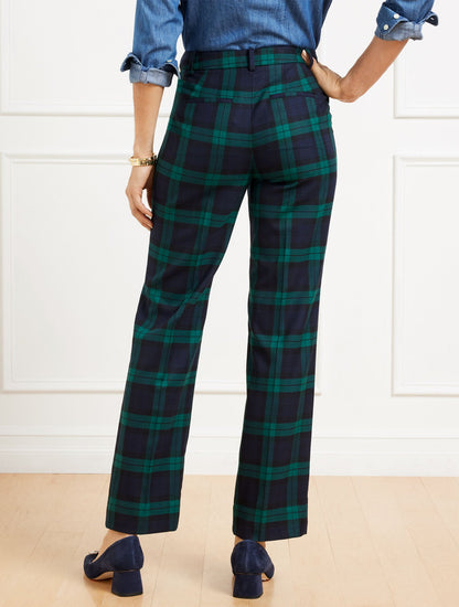 TALBOTS SOUTHAMPTON STRAIGHT LEG PANTS - DASHING BLACK WATCH TARTAN