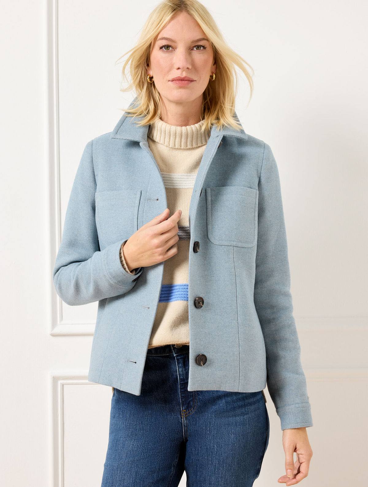 BRUSHED TWILL SHIRT JACKET