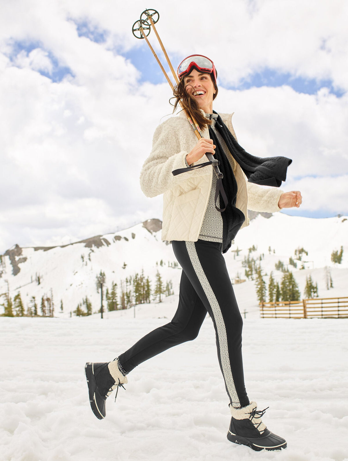 FLEECEBACK LEGGINGS - DIAMOND GEO JACQUARD