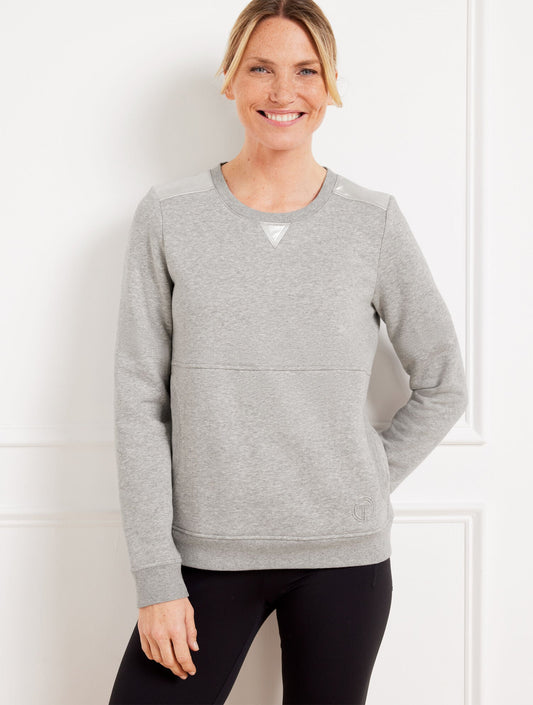 COTTON FRENCH TERRY CREWNECK PULLOVER - METALLIC FOIL