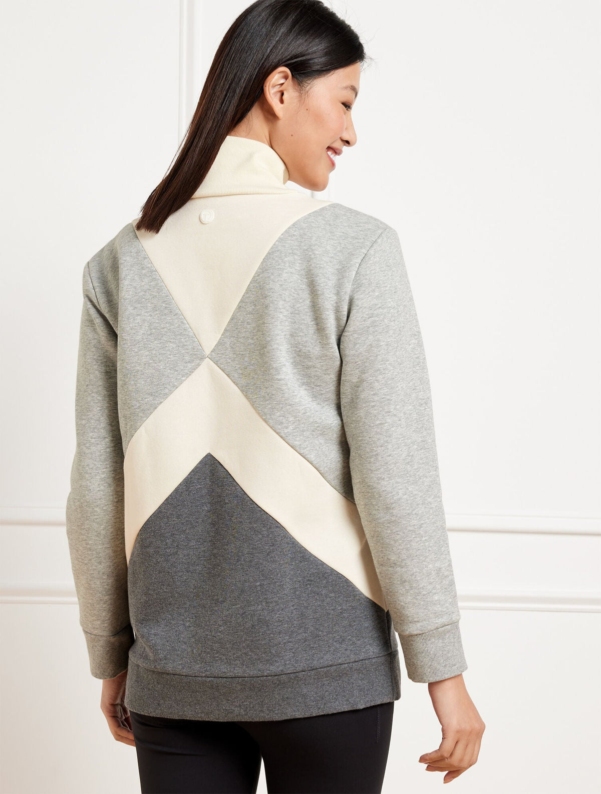 FRENCH TERRY COLORBLOCK MOCKNECK PULLOVER