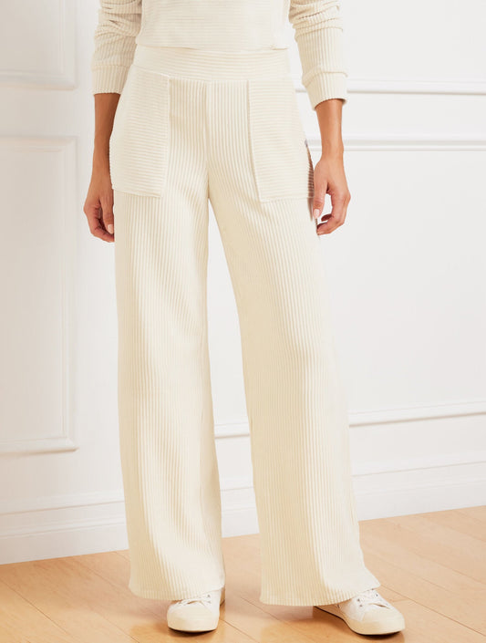 SKY LOUNGE VELOUR WIDE LEG PANTS