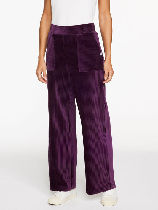 SKY LOUNGE VELOUR WIDE LEG PANTS